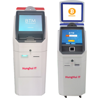 Nakit Depozito / Dağıtıcı ile Kapasitif Dokunmatik Ekran Bitcoin ATM Nakit Kiosk Makinesi