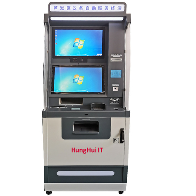Banka akıllı söyle makinesi ATM kiosk ile nakit para yatırma ve çekme hizmeti